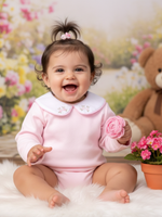 Body Bebê Menina Algodão – Gola Bordada Rococó – Maternidade