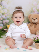 Body Infantil Menina 100 Algodão – Gola Bordada – RN ao G