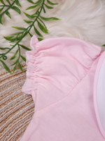 Body Bebê Menina 100% Algodão com Gola Rococó Bordada RN ao G