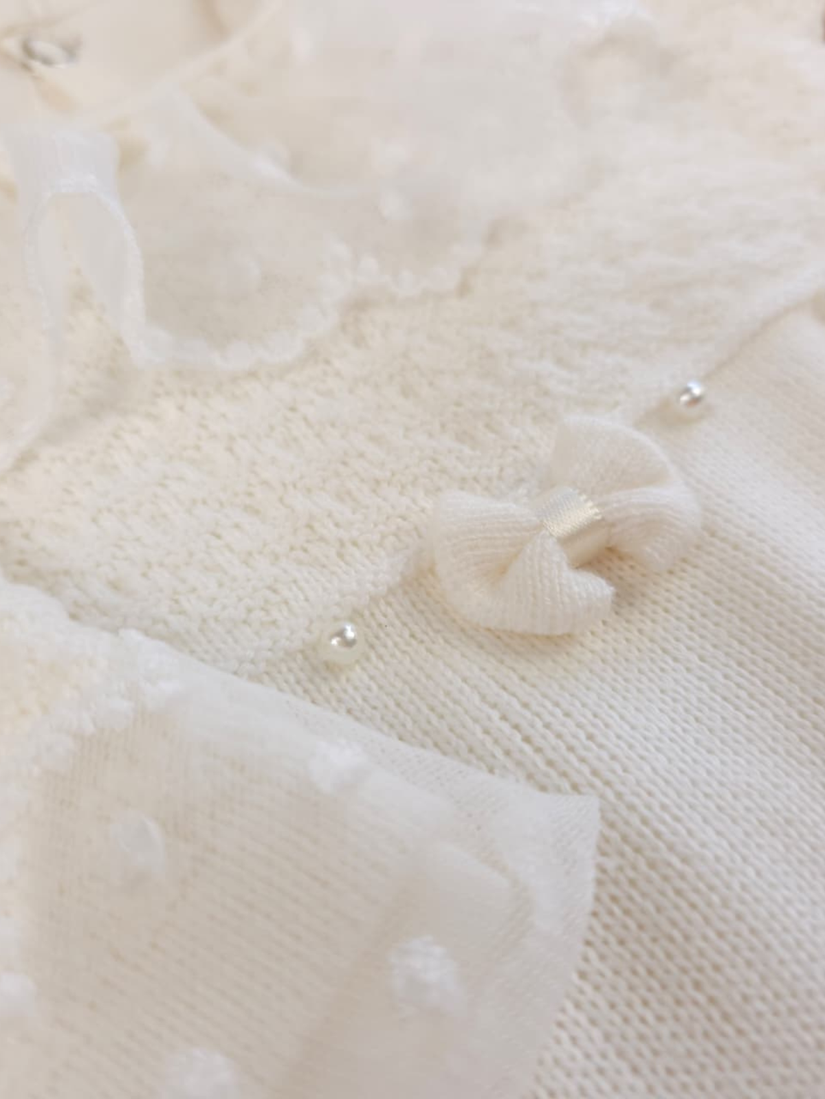 Kit Saída Maternidade Menina Tricô e Renda Off-White com Manta