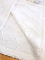 Kit Saída Maternidade Bebê Menino Tricô Off-White Flor-de-lis