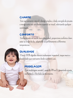 Body Bebe Infantil Menina Branco Picueta 100% Algodão- Manga Curta