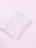 Body Infantil Menina Gola Rendada 100 Algodão Manga Longa RN ao G