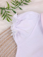 Body Bebê Menina 100% Algodão com Gola Rococó Bordada RN ao G