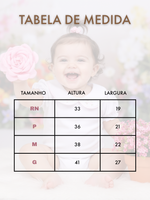 Body Bebê Menina 100% Algodão com Gola Rococó Bordada RN ao G