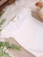 Body Bebê Menina 100% Algodão Gola Rendada Manga Curta RN ao G