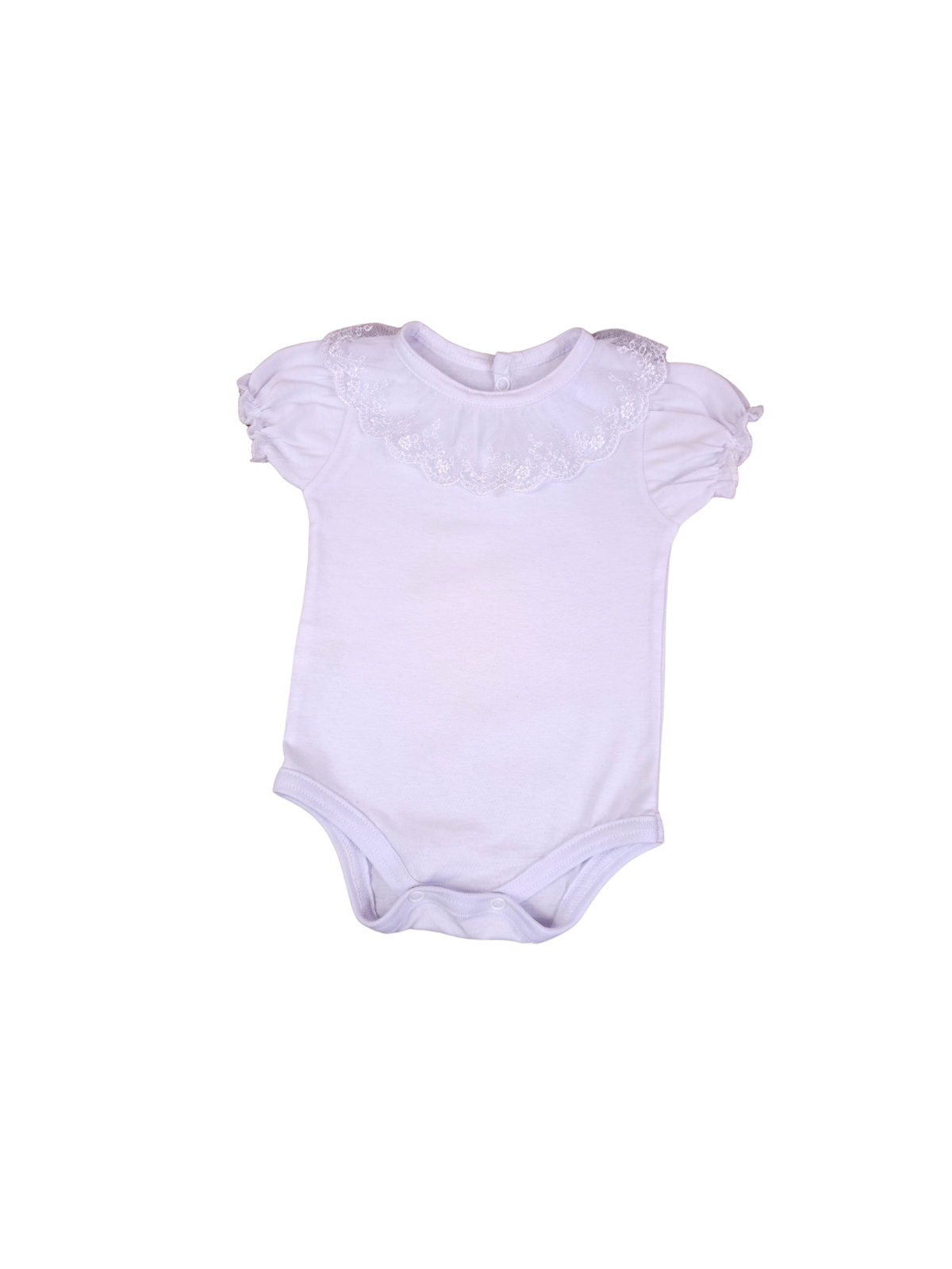 Body Infantil Menina 100 Algodão – Gola Rendada