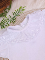 Body Infantil Menina 100 Algodão – Gola Rendada