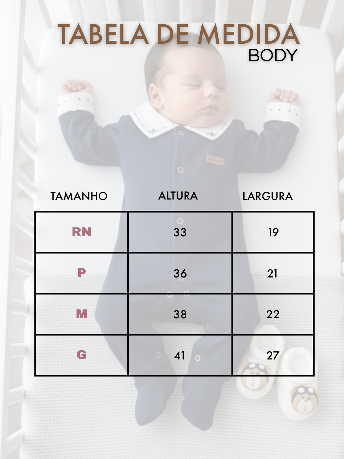 Kit Saída de Maternidade Macacão Tricotil + Body Gola e Punho Bordado