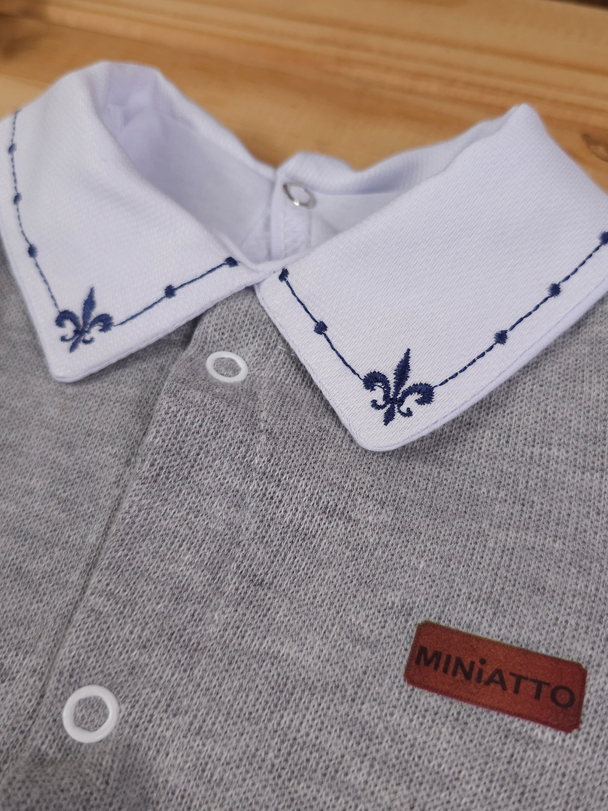 Saída de Maternidade Menino Gola Bordada 100% Algodão