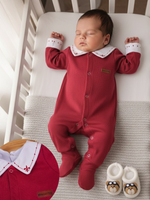 Kit Maternidade Bebê Macacão em Tricotil e Body Bordado Algodão