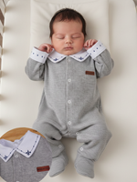 Saída de Maternidade Menino Gola Bordada 100% Algodão