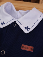 Kit Saída de Maternidade Macacão Tricotil + Body Gola e Punho Bordado