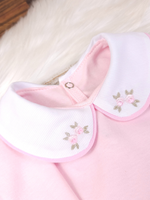 Body Bebê Menina Algodão – Gola Bordada Rococó – Maternidade