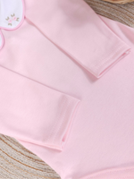 Body Bebê Menina Algodão – Gola Bordada Rococó – Maternidade