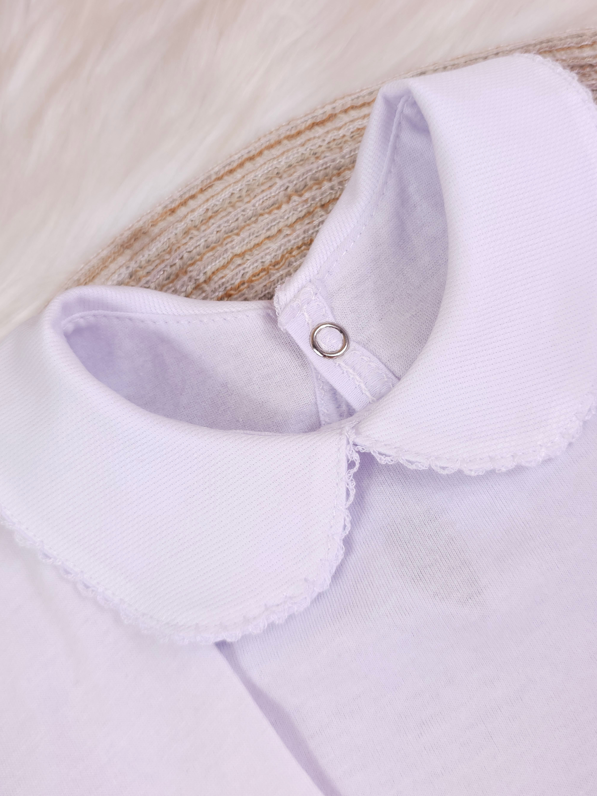 Body Bebe Infantil Menina Branco Picueta 100% Algodão- Manga Longa