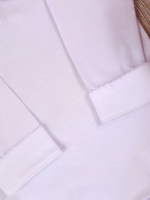 Body Bebe Infantil Menina Branco Picueta 100% Algodão- Manga Longa