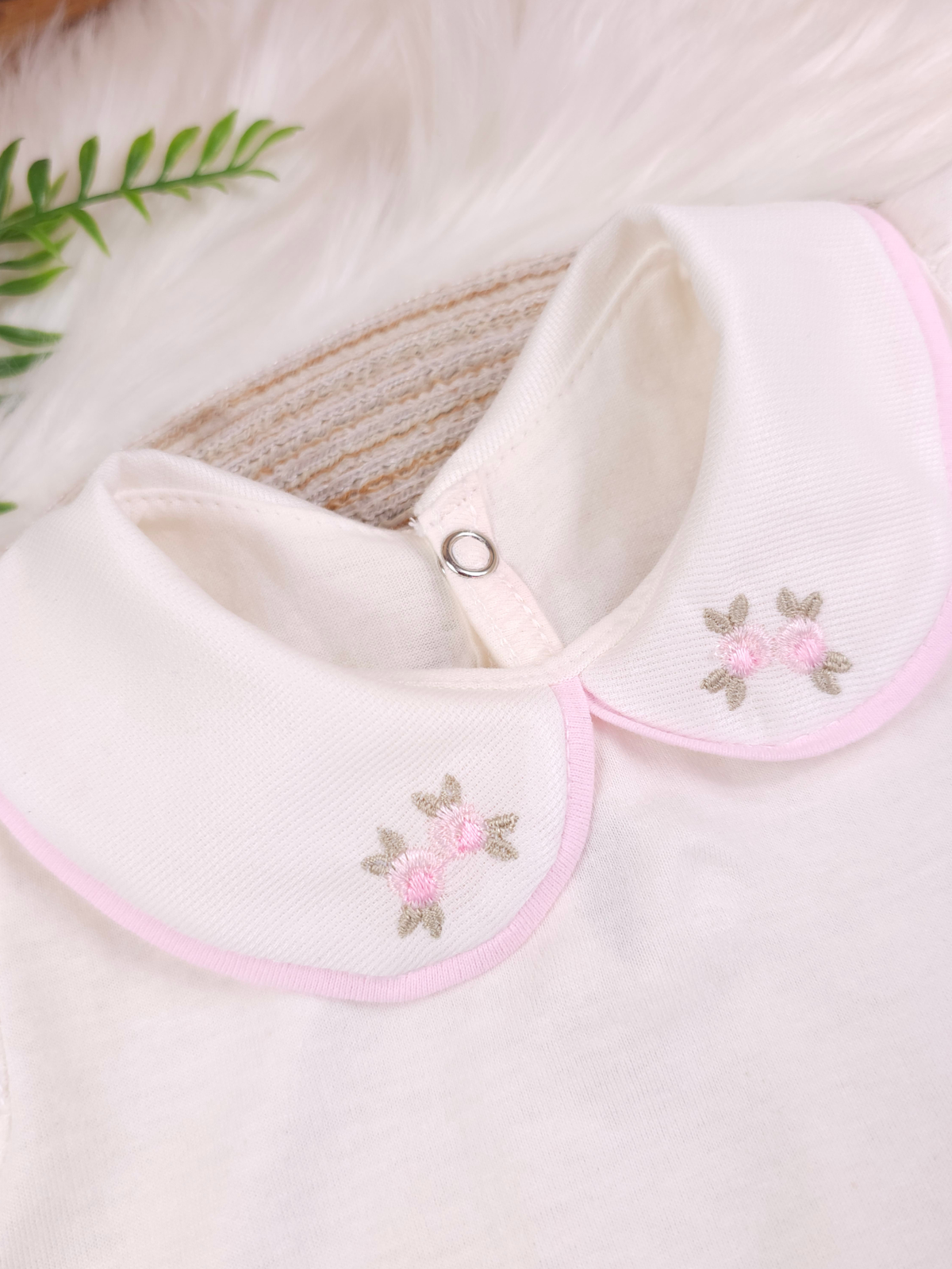 Body Menina para Maternidade – 100% Algodão – Gola Bordada