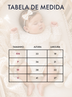 Body Menina Infantil Off-White Gola Rendada 100% Algodão Manga Longa RN ao G