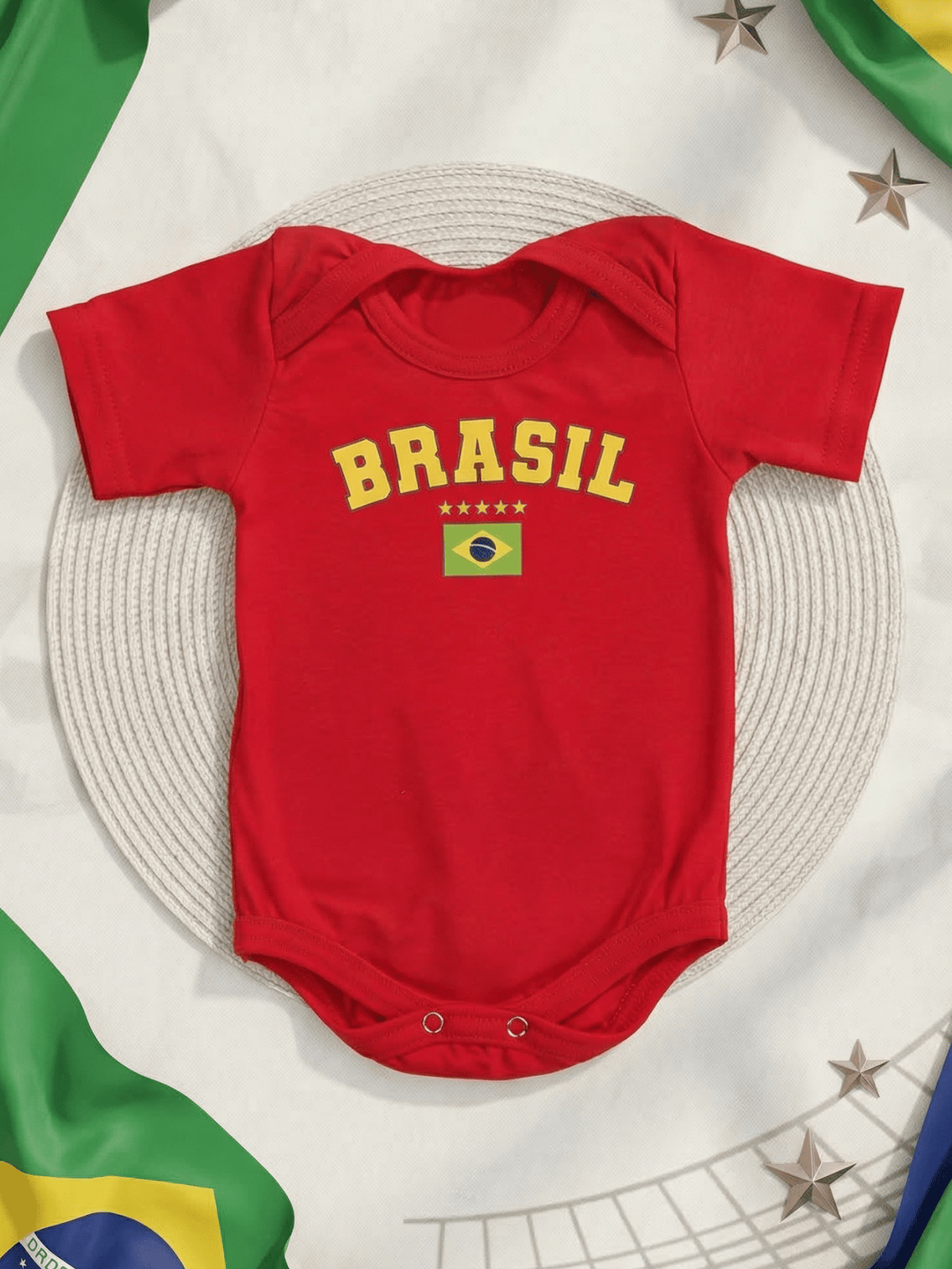 Body Infantil Bebê Brasil Menino E Menina Em Algodão Premium