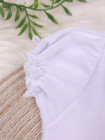 Body Bebê Menina com Manga Bufante e Gola Bordada Rococó