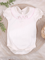 Kit 2 Body Bebê Menina Verão Manga Bufante Bordado Rococó