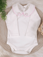 Kit 2 Body para Saída de Maternidade Menina Bordado Rococó