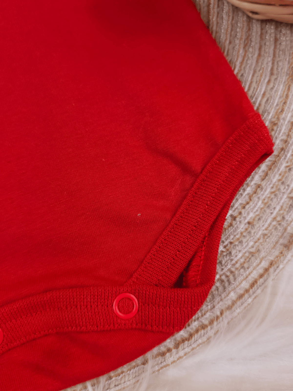 Body Menina Bebê Vermelho com Gola Cereja Delicado Manga Curta 100% Algodão