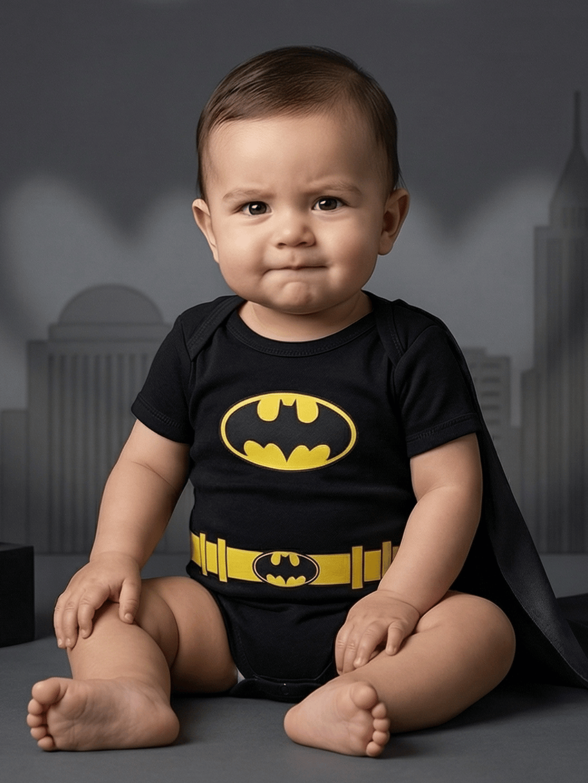Body Bebê Menino Batman Mesversário Fantasia com Capa