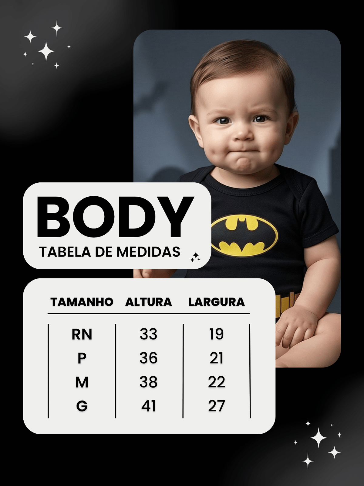 Body Bebê Menino Batman 100% Algodão Preto Manga Curta Mesversário