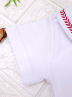 Body Bebê Menino Branco com Gola Polo Trigal Vermelho Manga Curta 100% Algodão