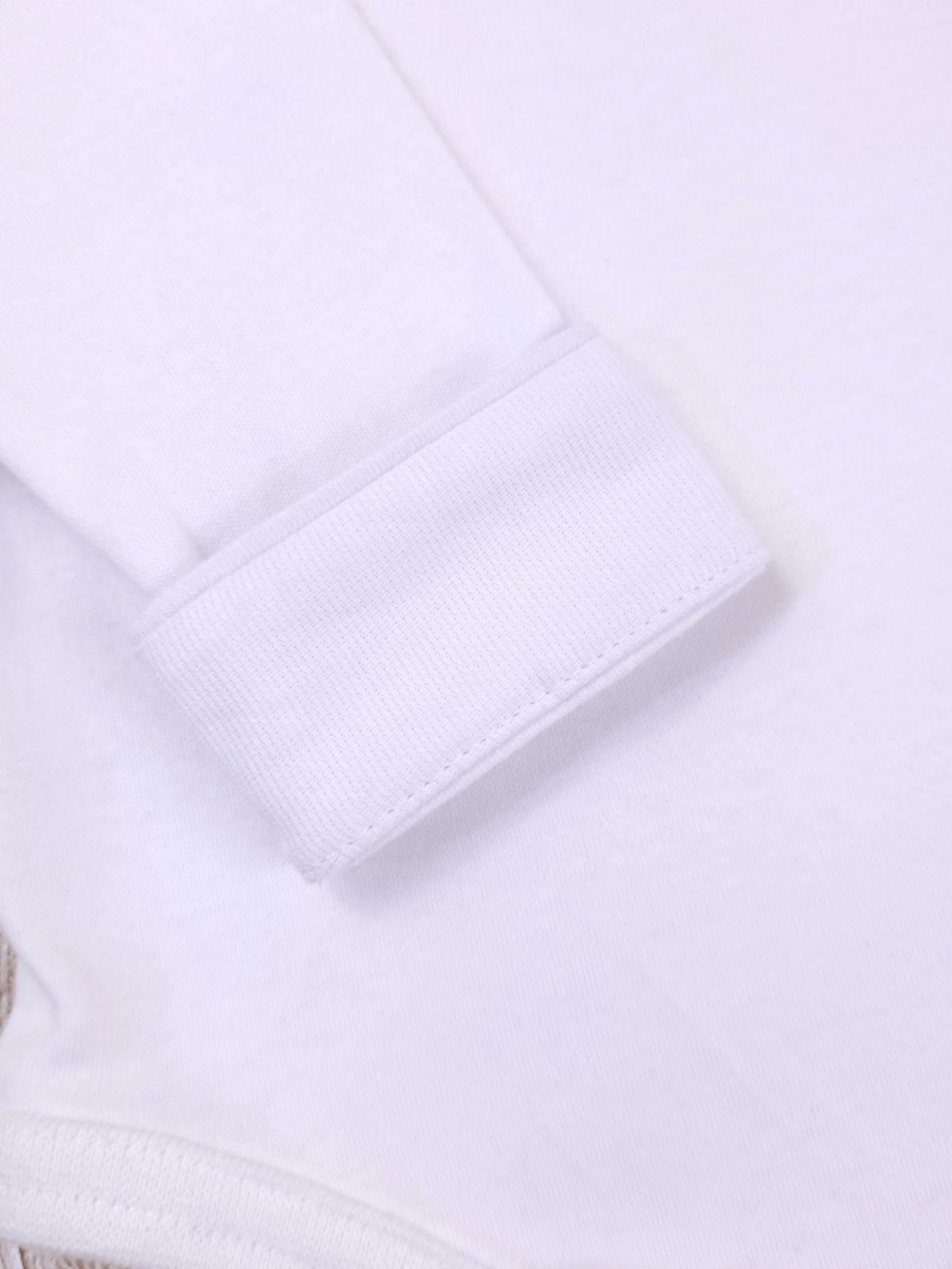 Body Bebê Menino Branco com Gola Polo Vivo Branco Manga Longa 100% Algodão