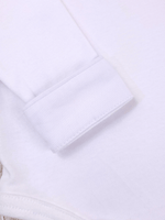 Body Bebê Menino Branco com Gola Polo Vivo Branco Manga Longa 100% Algodão