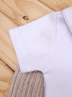 Body Bebê Menino Branco com Gola Polo Vivo Branco Manga Curta 100% Algodão