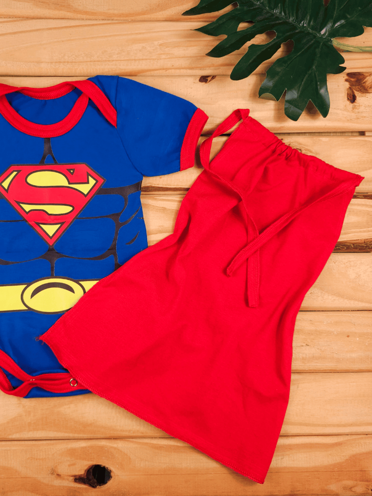 Body Bebê Mesversario Menino Superman E Capa Fantasia Temática