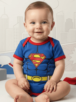 Body Bebê Menino Mesversario Superman Fantasia Temática 100% Algodão