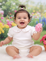 Body Menina para Maternidade – 100% Algodão – Gola Bordada