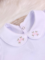 Body Menina para Maternidade – 100% Algodão – Gola Bordada