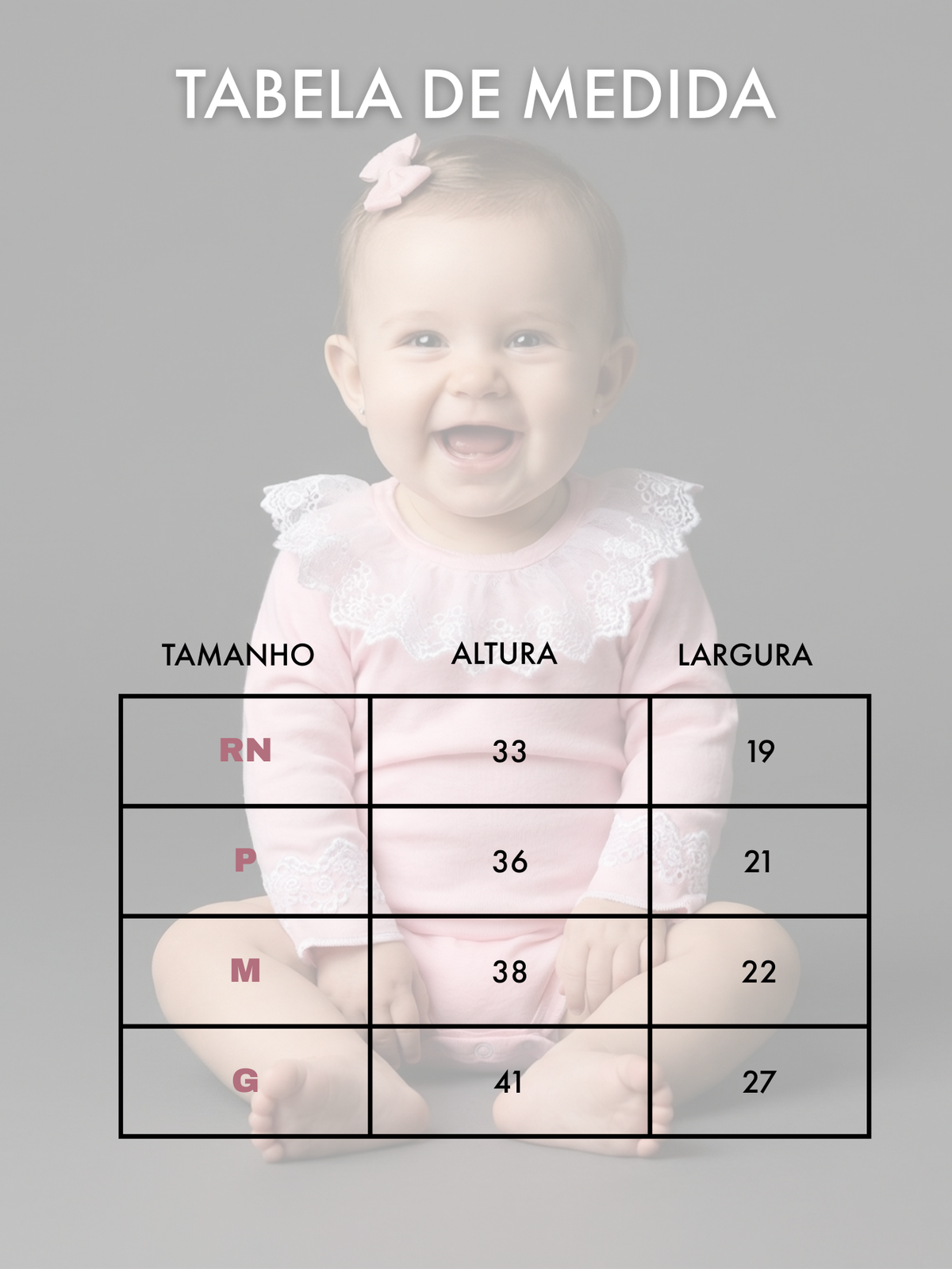 Body Infantil Menina Gola Rendada 100 Algodão Manga Longa RN ao G