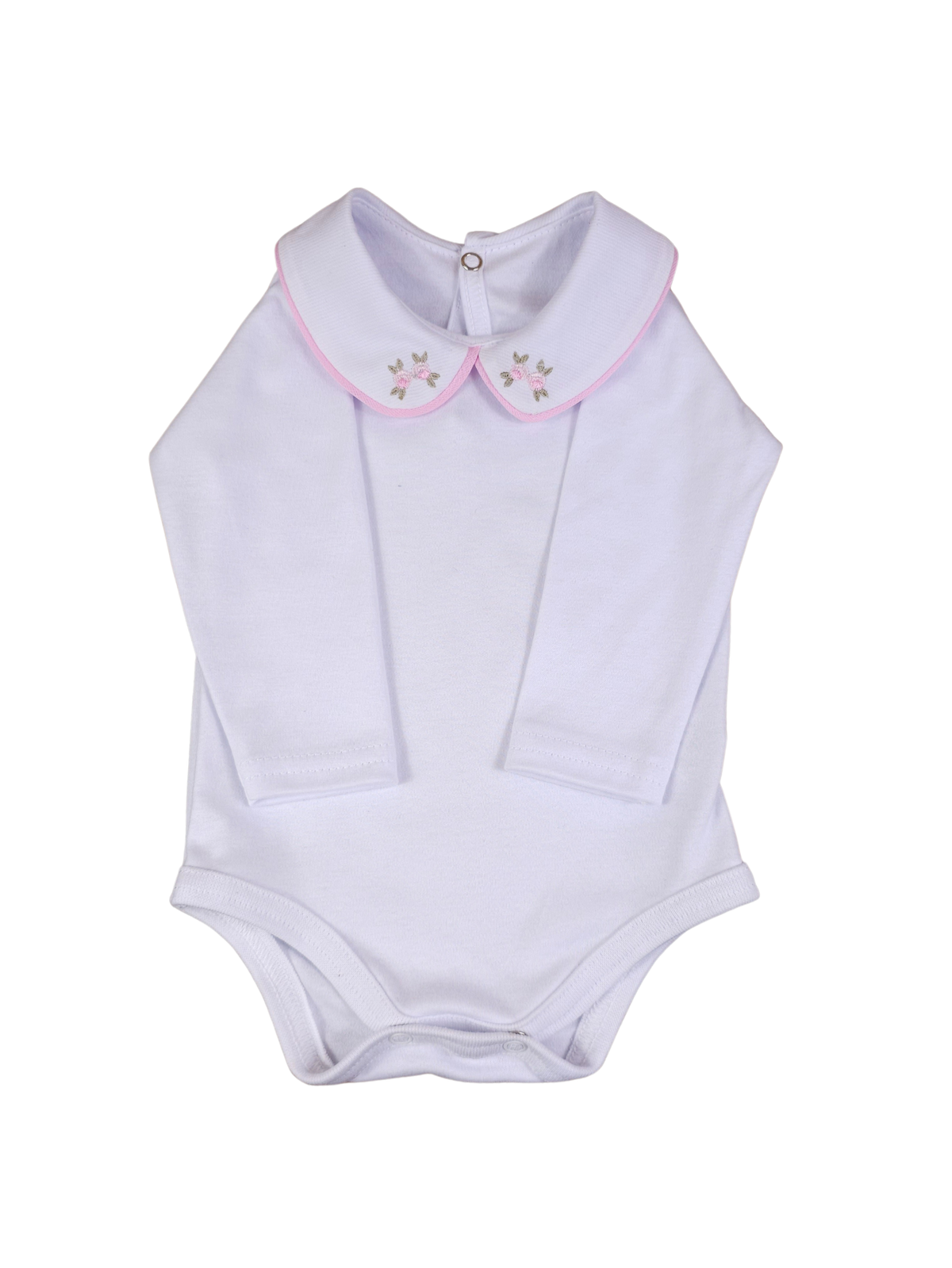 Body Infantil Menina 100 Algodão – Gola Bordada – RN ao G