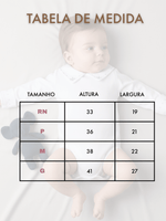 Body Bebê Menino com Gola e punho Bordado Manga Longa 100% Algodão