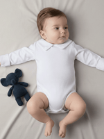 Body Algodão Menino – Gola Bordada, Punho Bordado – Tamanhos RN a G