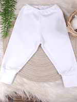 Calça Mijão Bebê Off-White 100% Algodão com Cós Elástico Confortável do RN a G
