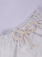 Conjunto Bebê Menino Verão Camiseta Algodão 100% + Short Linho Branco (0-4)