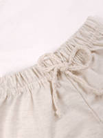 Conjunto Bebê Menino Verão Camiseta Algodão 100% + Short Linho Off-White (0-4)