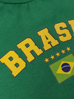 Conjunto Infantil Bebê Menina Brasil Body Verde Com Short Babadinho 100% Algodão