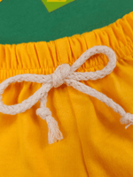 Conjunto Bebê Menino Body Verde E Short de Malha 100% Algodão Brasil Copa do Mundo