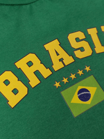 Conjunto Bebê Menino Body Verde E Short de Malha 100% Algodão Brasil Copa do Mundo