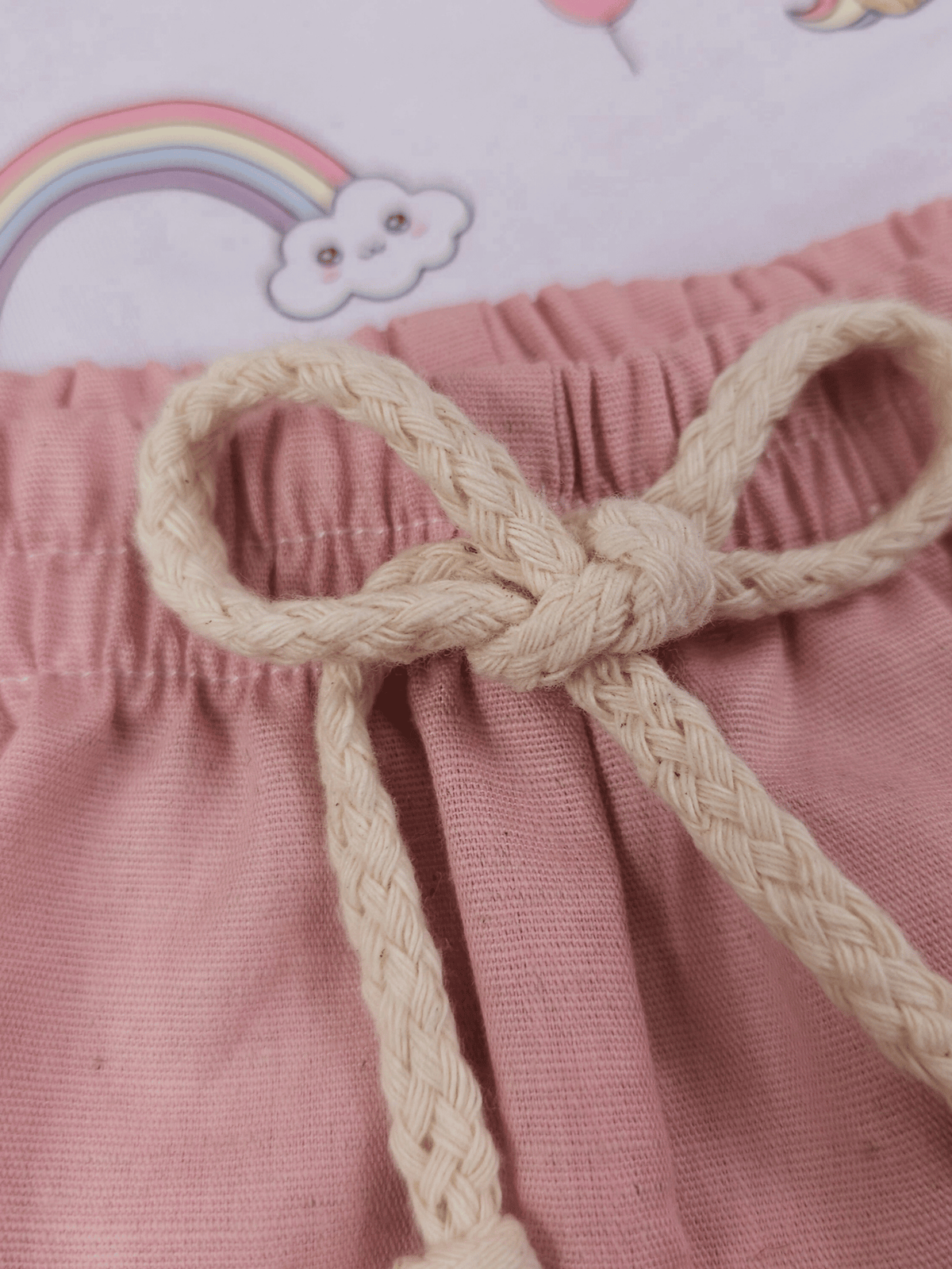Conjunto Bebê Menina Body Alcinha Unicórnio e Short Linho