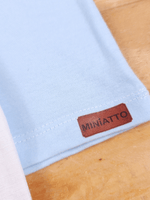 Conjunto Bebê Menino Verão Camiseta Algodão 100% + Short Linho Azul Bebê/Branco (0-4)